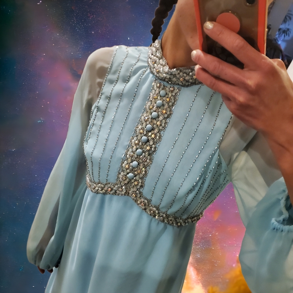 JACK BRYAN DESIGNED BY DUPUIS Vintage Beaded Maxi Dress Gown